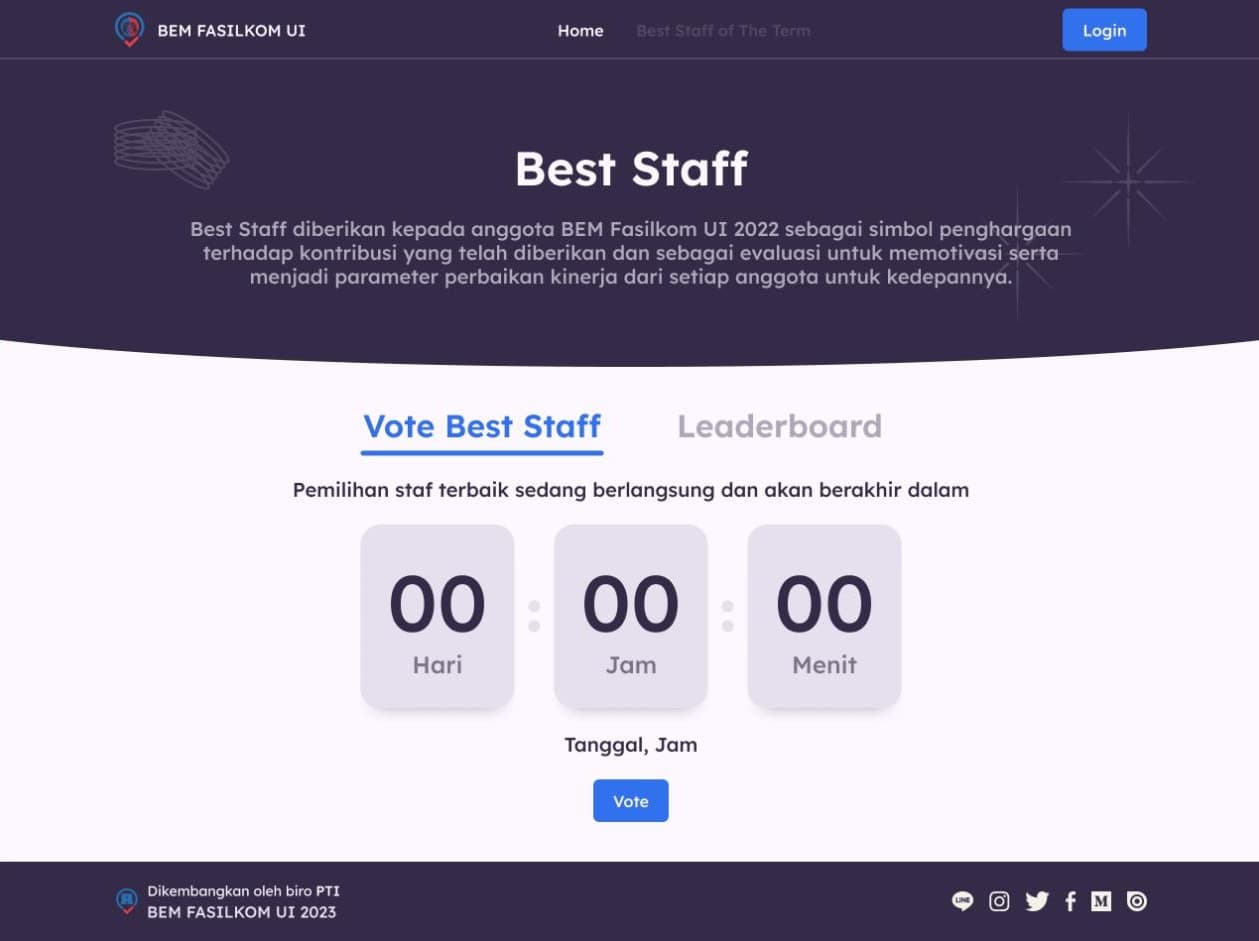 Screenshot of Best Staff Voting BEM Fasilkom UI 2023